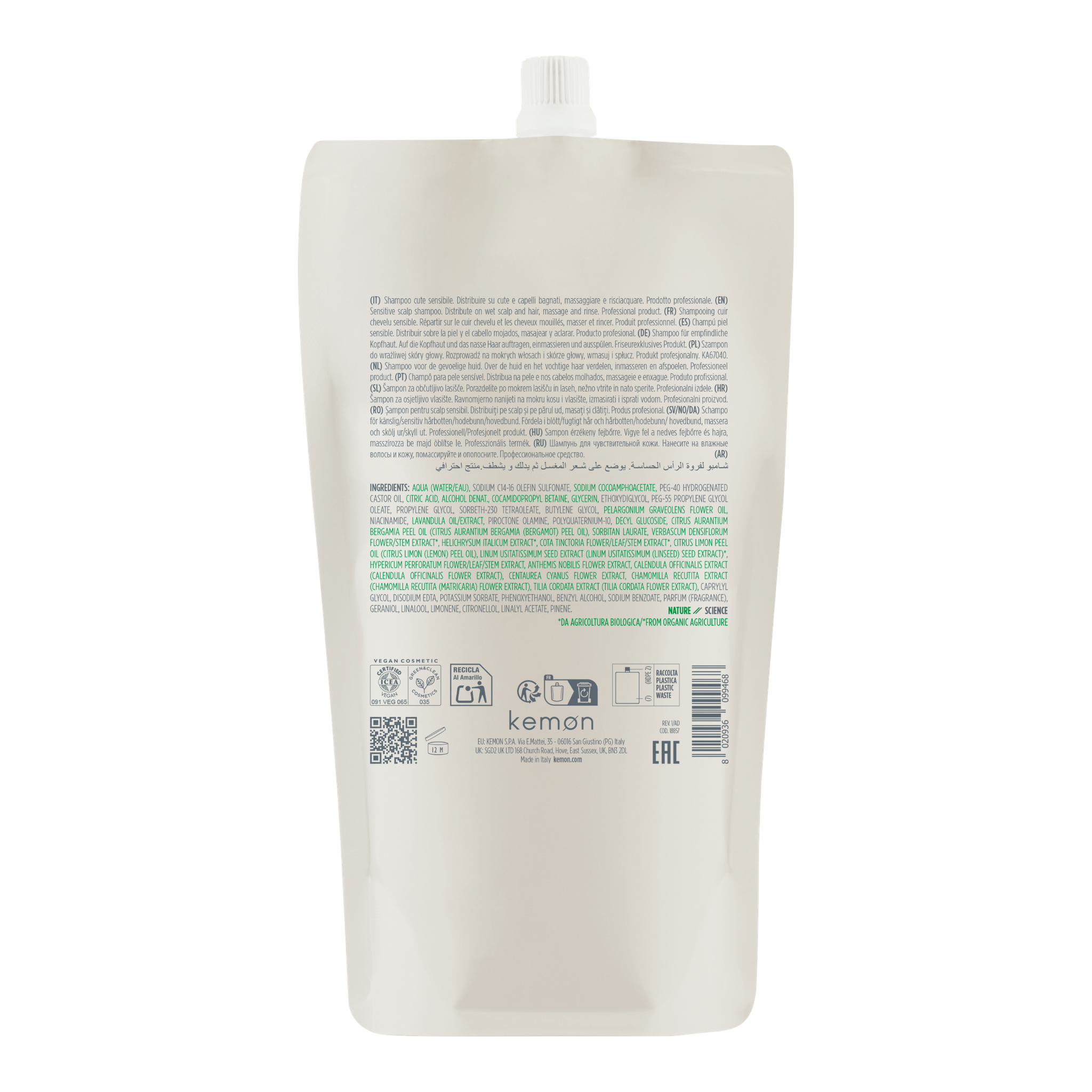 Actyva Benessere Shampoo Pouch Bag 500 ml