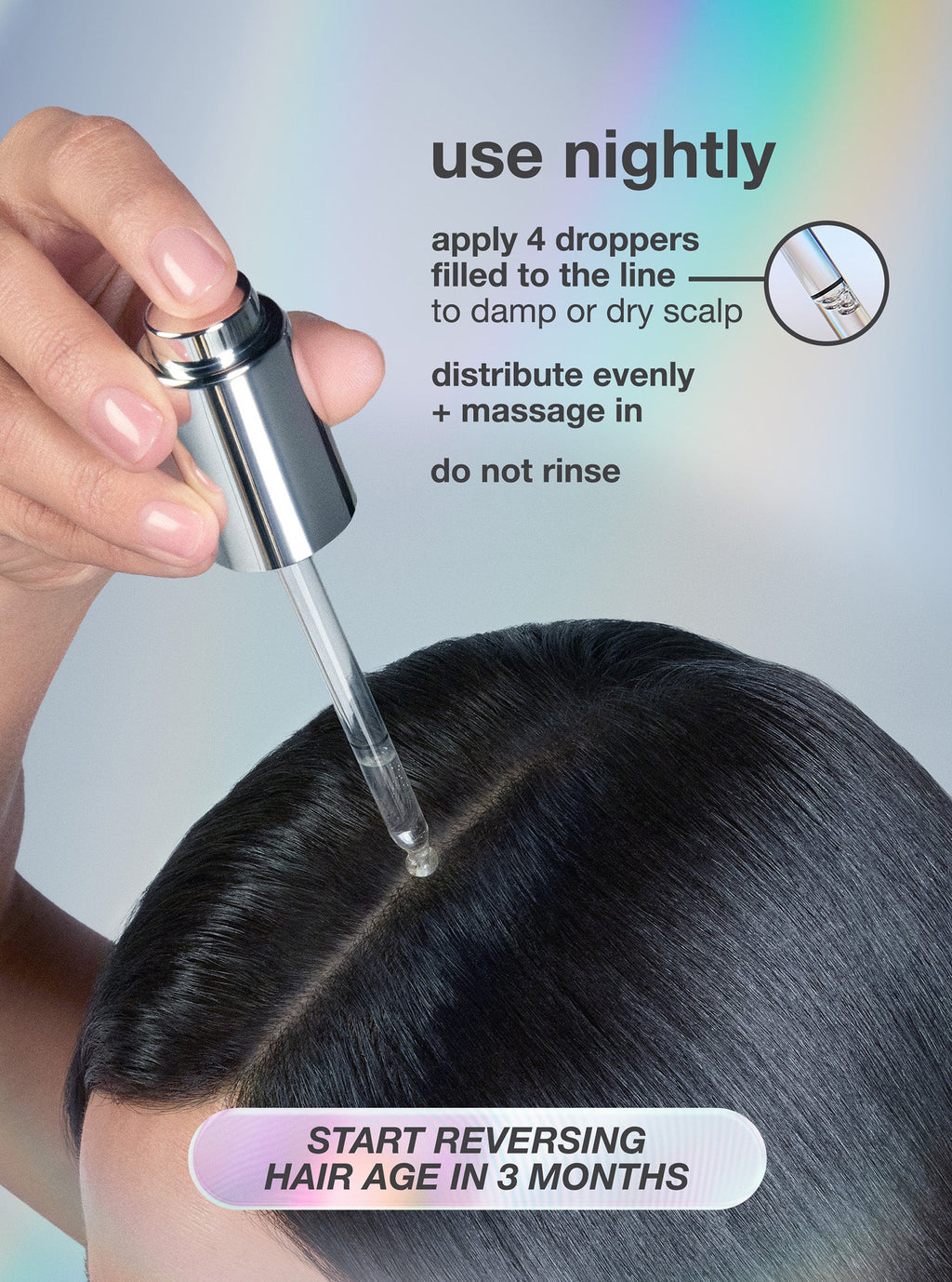 How to apply K18 FutureIQ hair longevity serum directly to the scalp